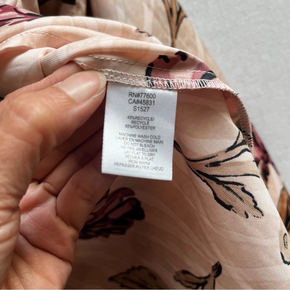 NWT Saltwater LUXE Floral Brown and Cream Blouse Sz S - Picture 5 of 7